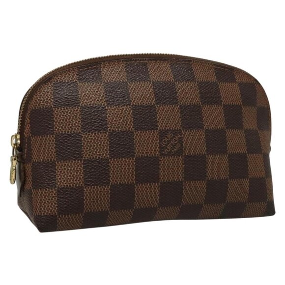 LOUIS VUITTON Damier Ebene Pochette Cosmetic PM Pouch N47516 LV Auth 132638 - Picture 1 of 16
